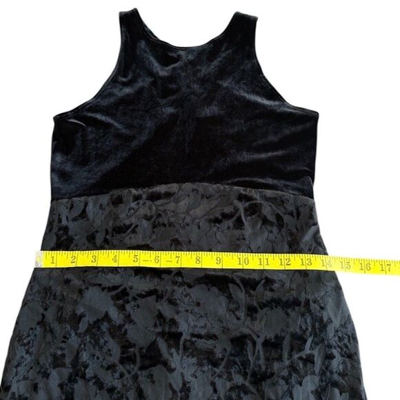 VTG Laundry Shelli Segal Black Velvet Burnout Maxi Dress Vamp Whimsigoth Sz 4P - Picture 8 of 10